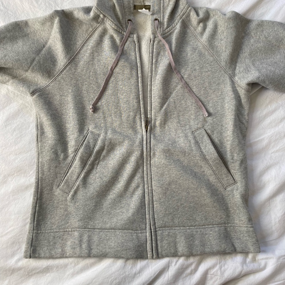 J.crew Gray hooded sweatshirt women’s medium hoodie pockets vintage cotton blend